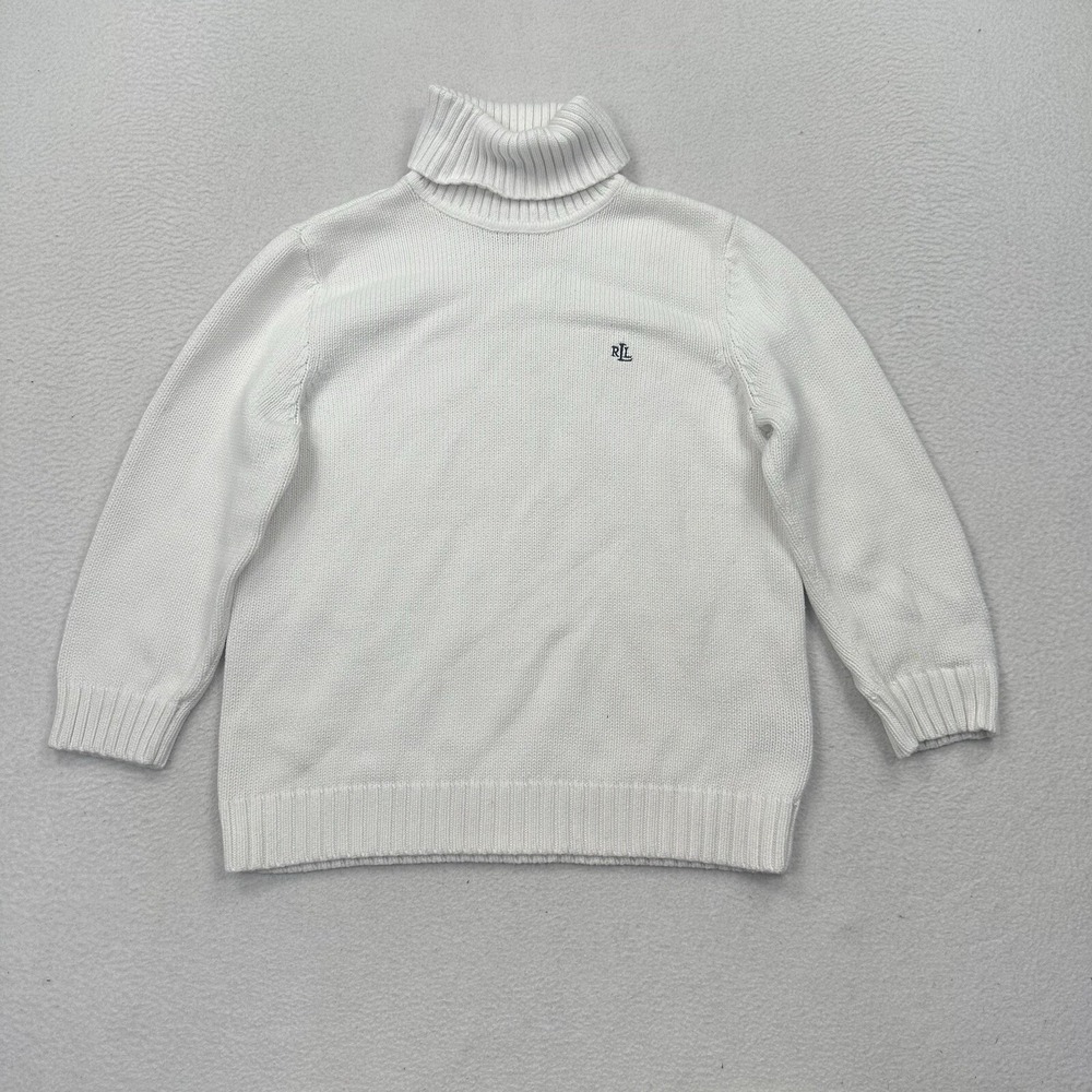 Lauren Ralph Lauren Women's Knit Turtle Neck Sweater Size‎ Medium White